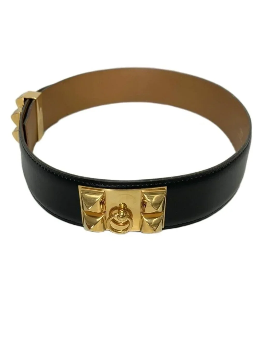 Hermes Archive Vintage Collier de Chien Belt Leather 65 Black
